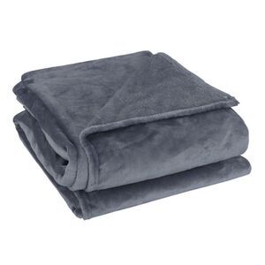 Flannel Fleece Blanket Soft Lightweight Bed Blanket Dark Gray 60"x78"